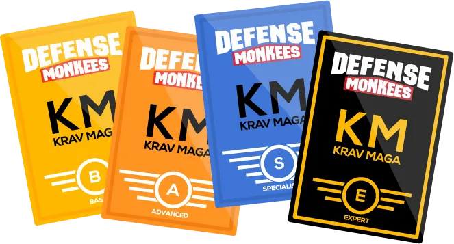 DefenseMonkees Krav Maga patches: Basic, Advanced, Specialist en Expert